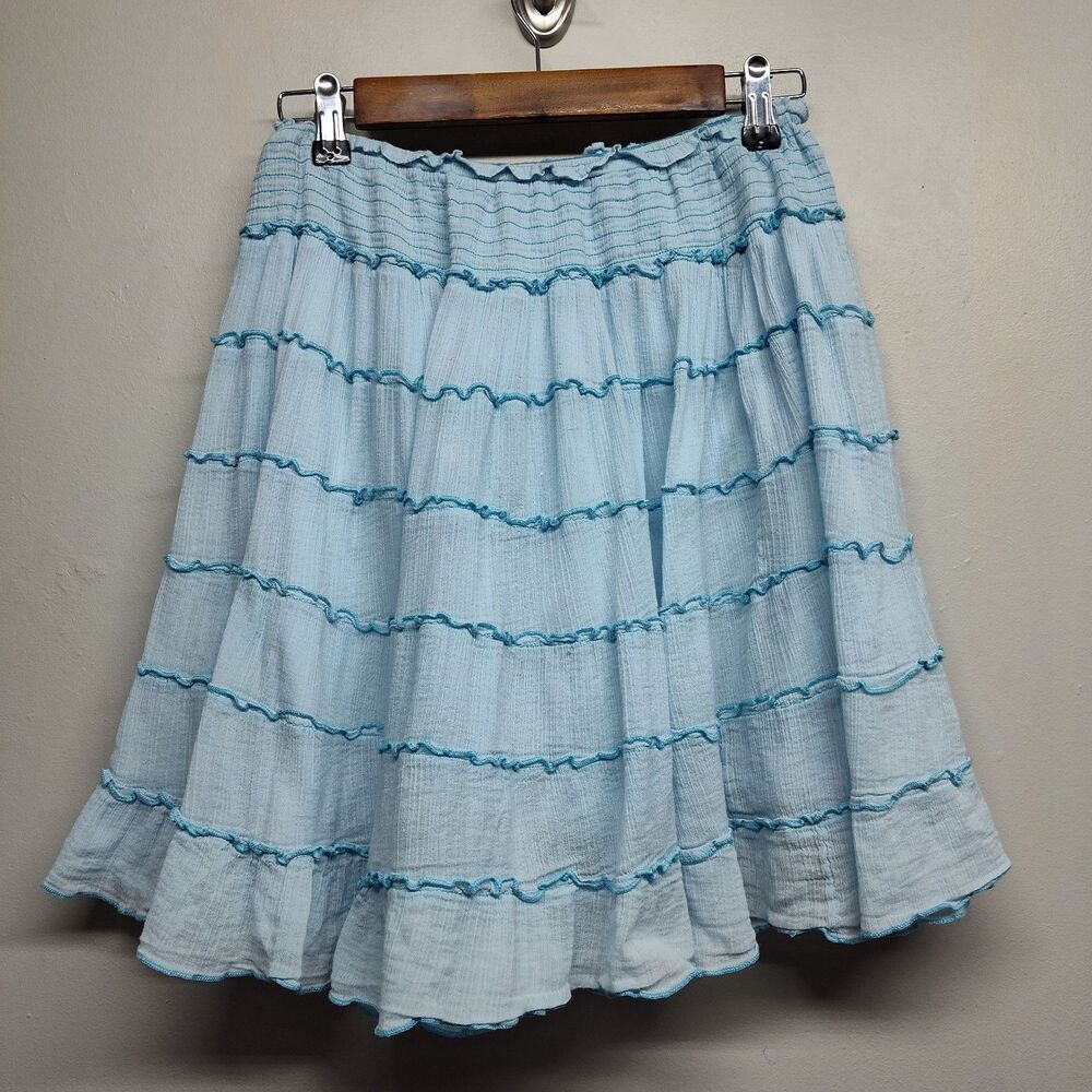 Boston Proper Mini Skirt Women Small Blue Girly Spring Festival Beachy Vacation